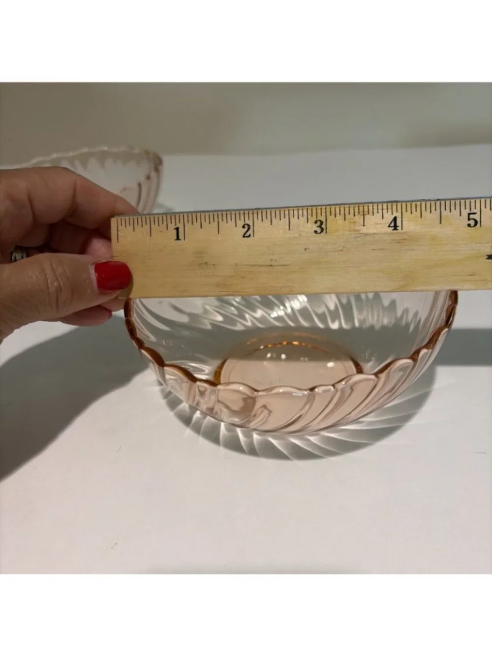 VTG Arcoroc France Rosaline Pink Swirl Glass Dessert Berry Bowls 4.5